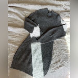 Gray Ribbed Knit Sweater Dress Abercrombie